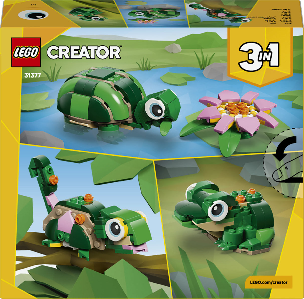 LEGO Creator 3in1 Turtle with a Water Lily Flower 31377