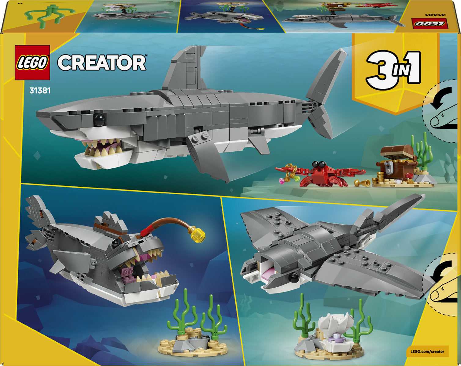 LEGO Creator 3in1 Fierce Shark with a Treasure Chest 31381