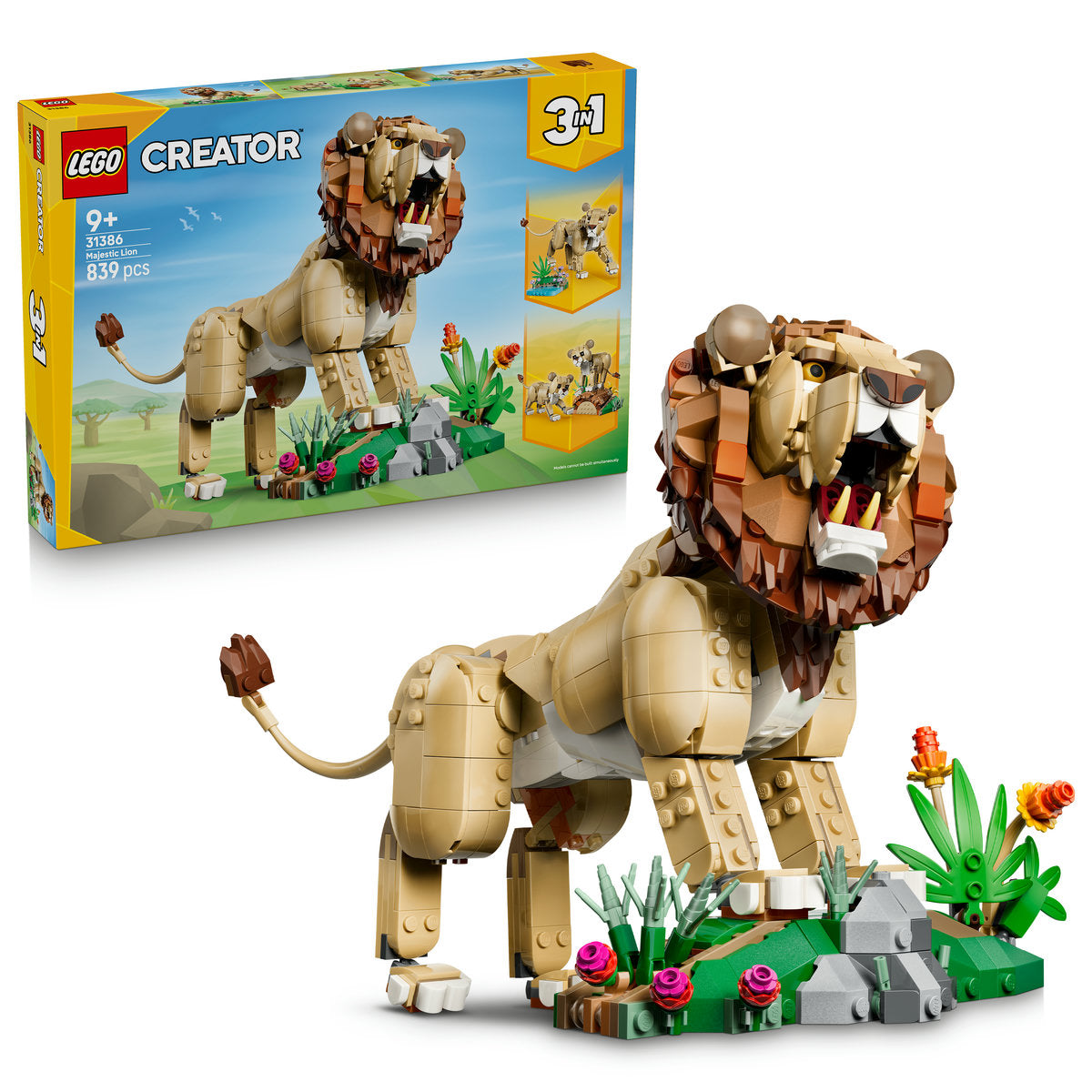 LEGO Creator 3 in 1 Majestic Lion Animal Building Set 31386