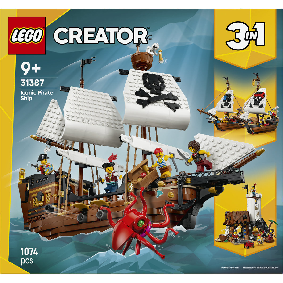 LEGO Creator 3 in 1 Iconic Pirate Ship Building Set 31387