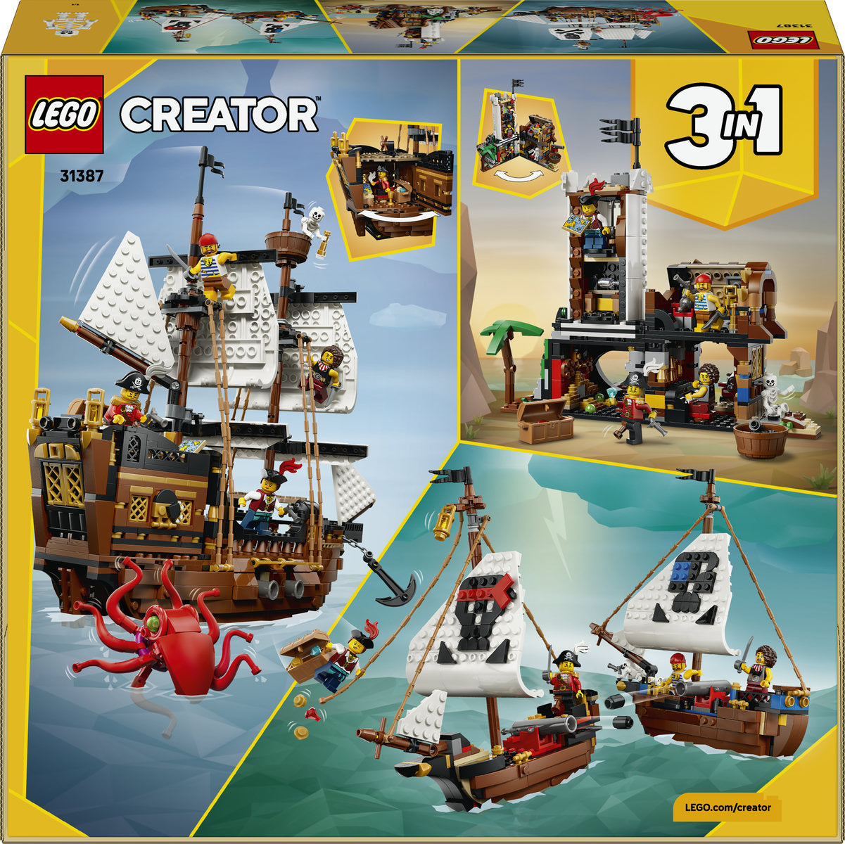 LEGO Creator 3 in 1 Iconic Pirate Ship Building Set 31387