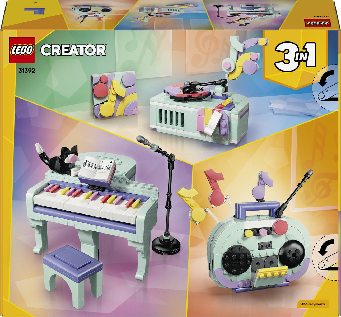LEGO Creator 3 in 1 Music Piano with Cat Building Set 31392