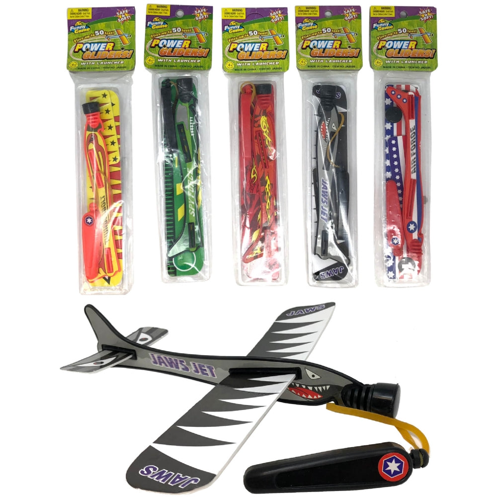 Flying Gliders W/Launcher 32x7.5cm Asst