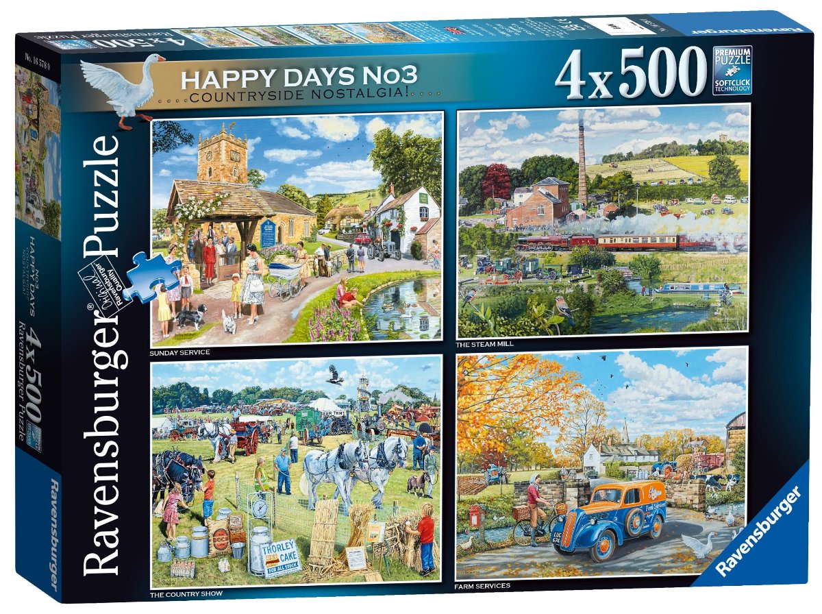 Happy Days No 3, Countryside Nostalgia 4x 500pc
