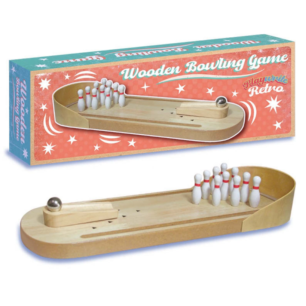 Wooden Table Top Bowling Game