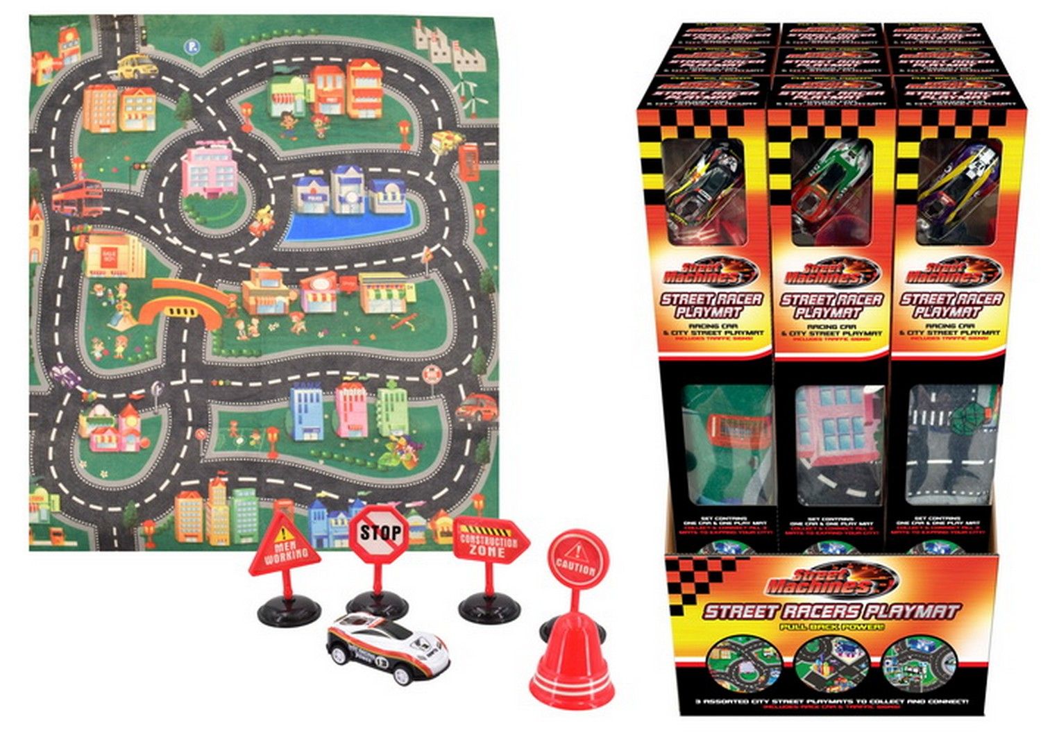 Play Mat And Vehicle Set 3 Asst
