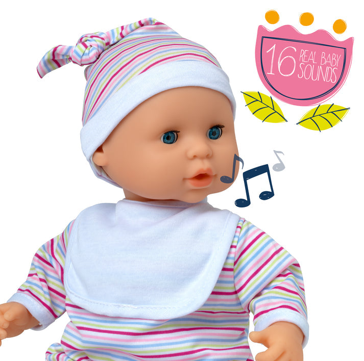 Dolls World Baby Babble 38cm Soft-Bodied Doll