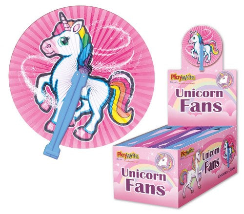 13cm Paper Folding Unicorn Fan Asst