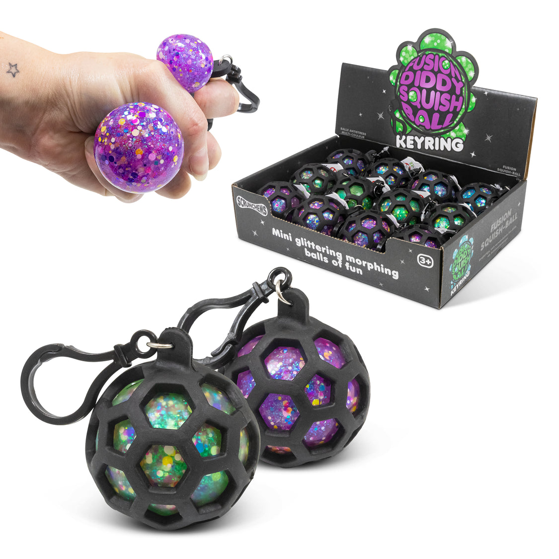Scrunchems Fusion Squish Ball Keychain Fidget Toy