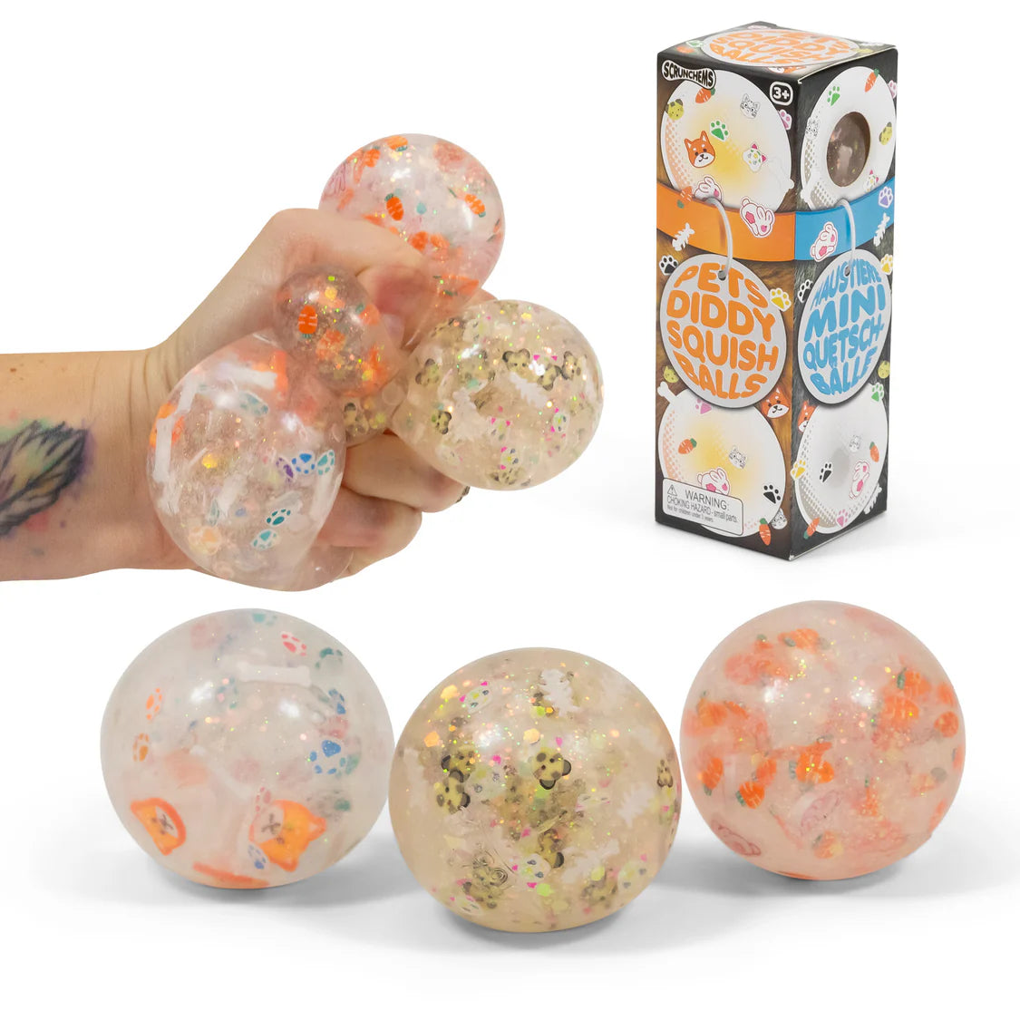 Scrunchems Pets Diddy Squish Ball 3Pk