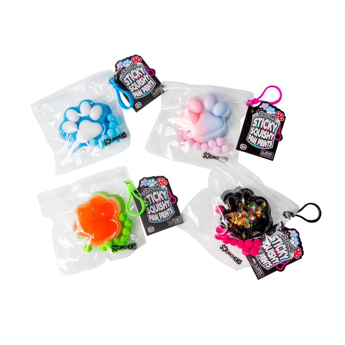 Scrunchems Sticky Squishy Paw Prints Assortment