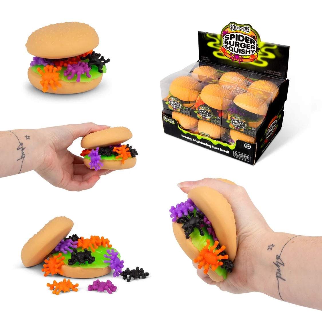 Scrunchems Spider Burger Squishy Sensory Fidget Toy