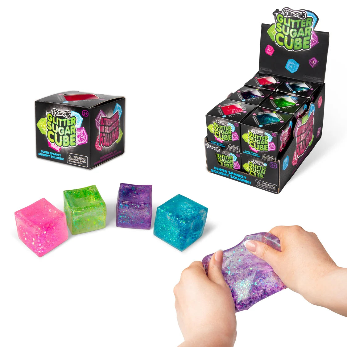 Scrunchems Glitter Sugar Cube Fidget Toy Assortment
