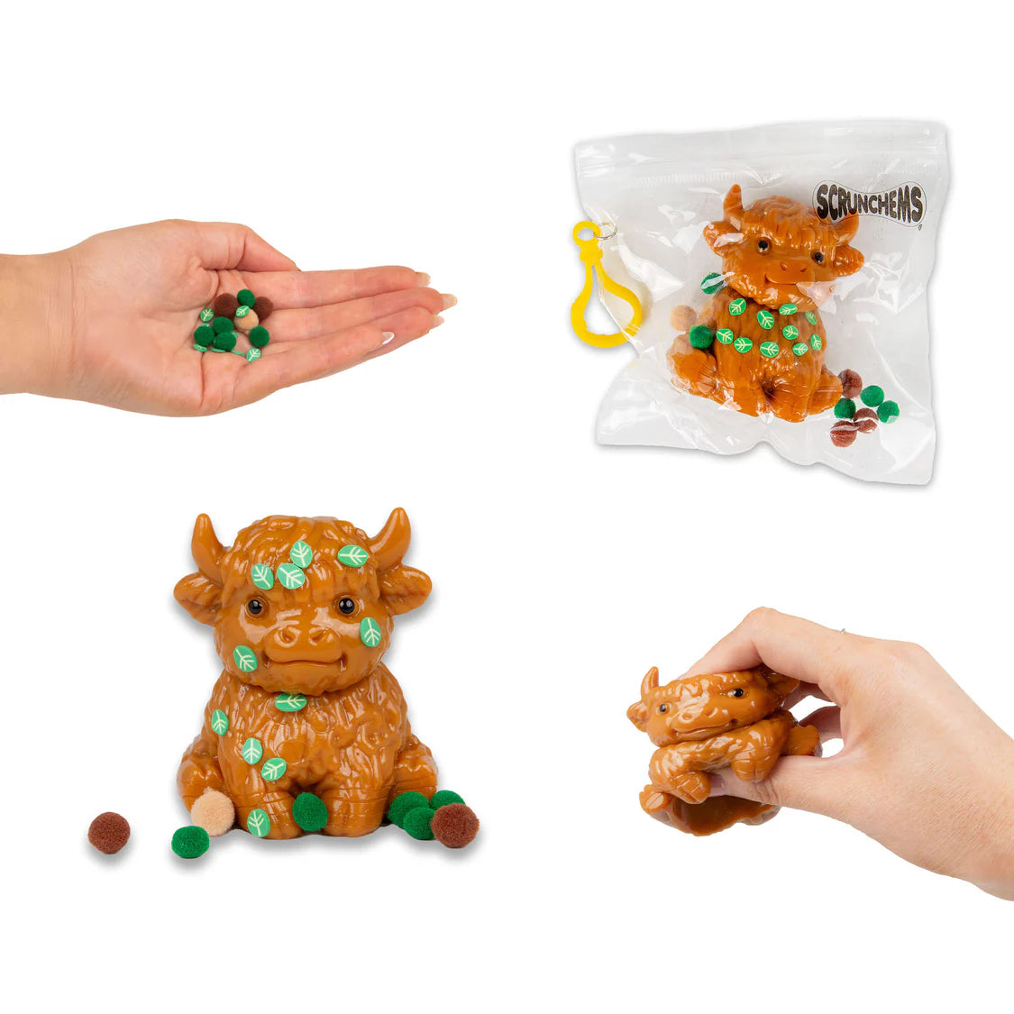Scrunchems Sticky Squishy Highland Cow Sensory Fidget Toy