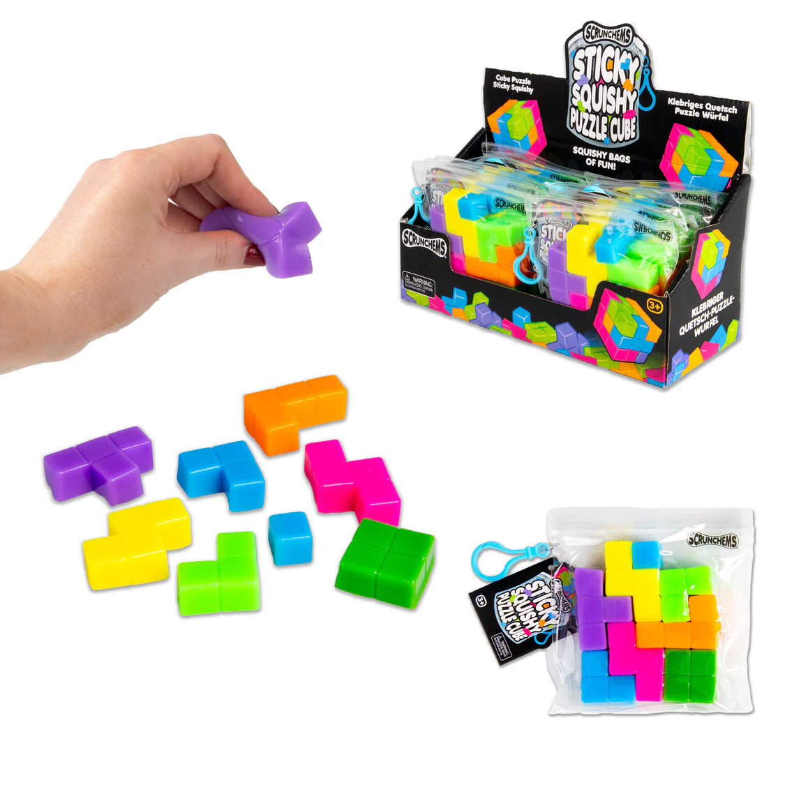 Scrunchems Sticky Squishy Puzzle Cube Sensory Fidget Toy