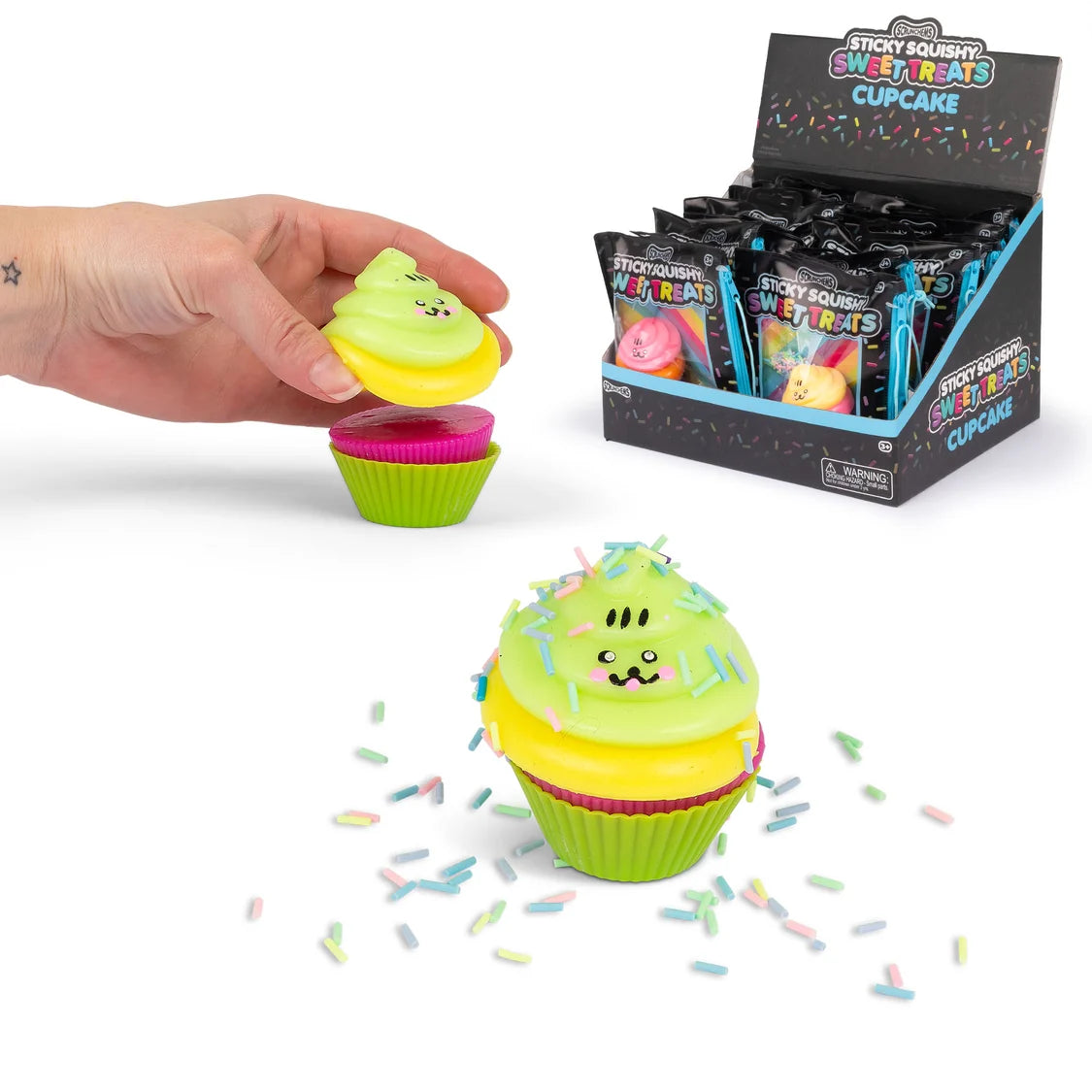 Scrunchems Sweet Treats Sticky Squishy Cupcake Sensory Fidget Toy