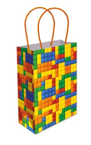 Bricks Paper Bag W/Handles 16x22x9cm