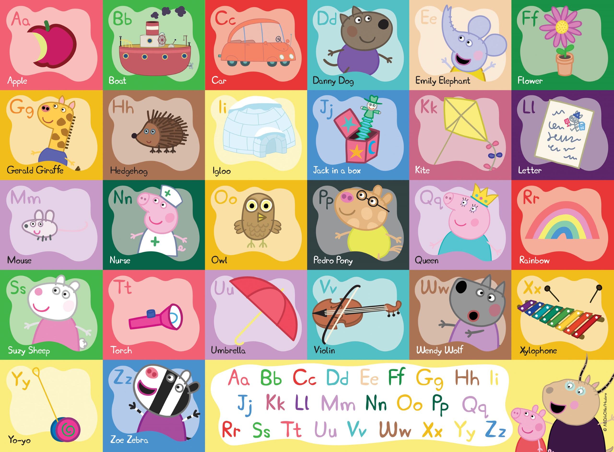 Peppa Pig Alphabet Shaped Floor Puzzle, 24pc