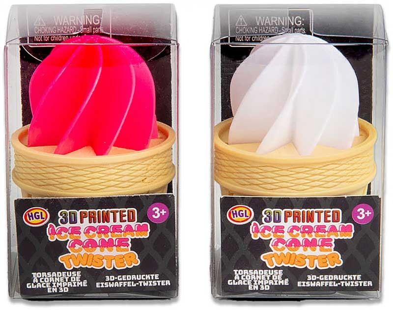 3D Printed Ice Cream Cone Twister Fidget Toy