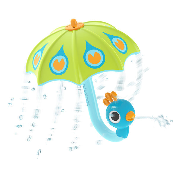 Yookidoo Fill 'N' Rain Peacock Umbrella Bath Toy - Green