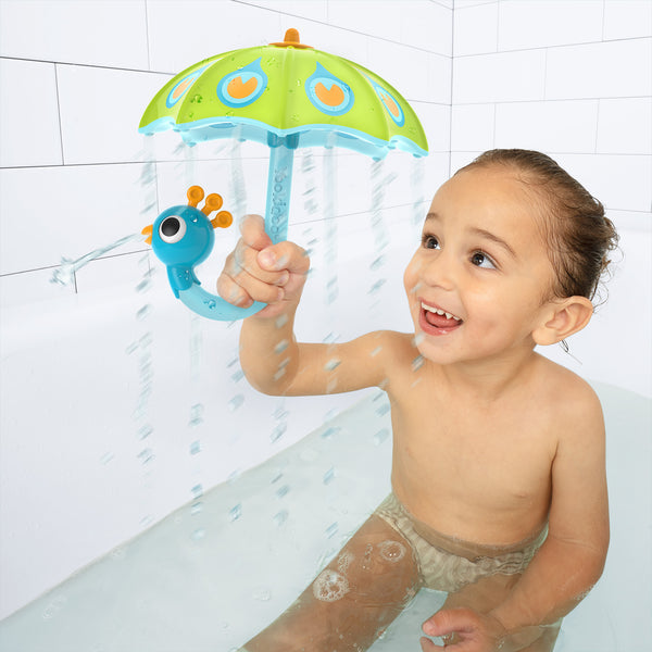 Yookidoo Fill 'N' Rain Peacock Umbrella Bath Toy - Green