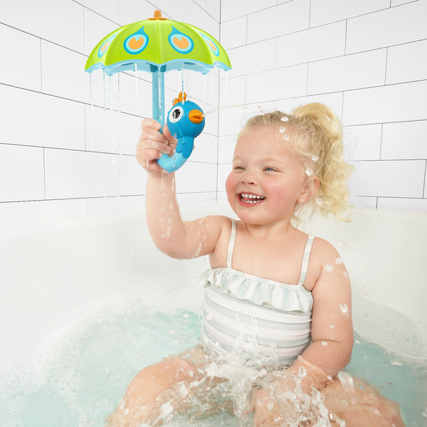 Yookidoo Fill 'N' Rain Peacock Umbrella Bath Toy - Green