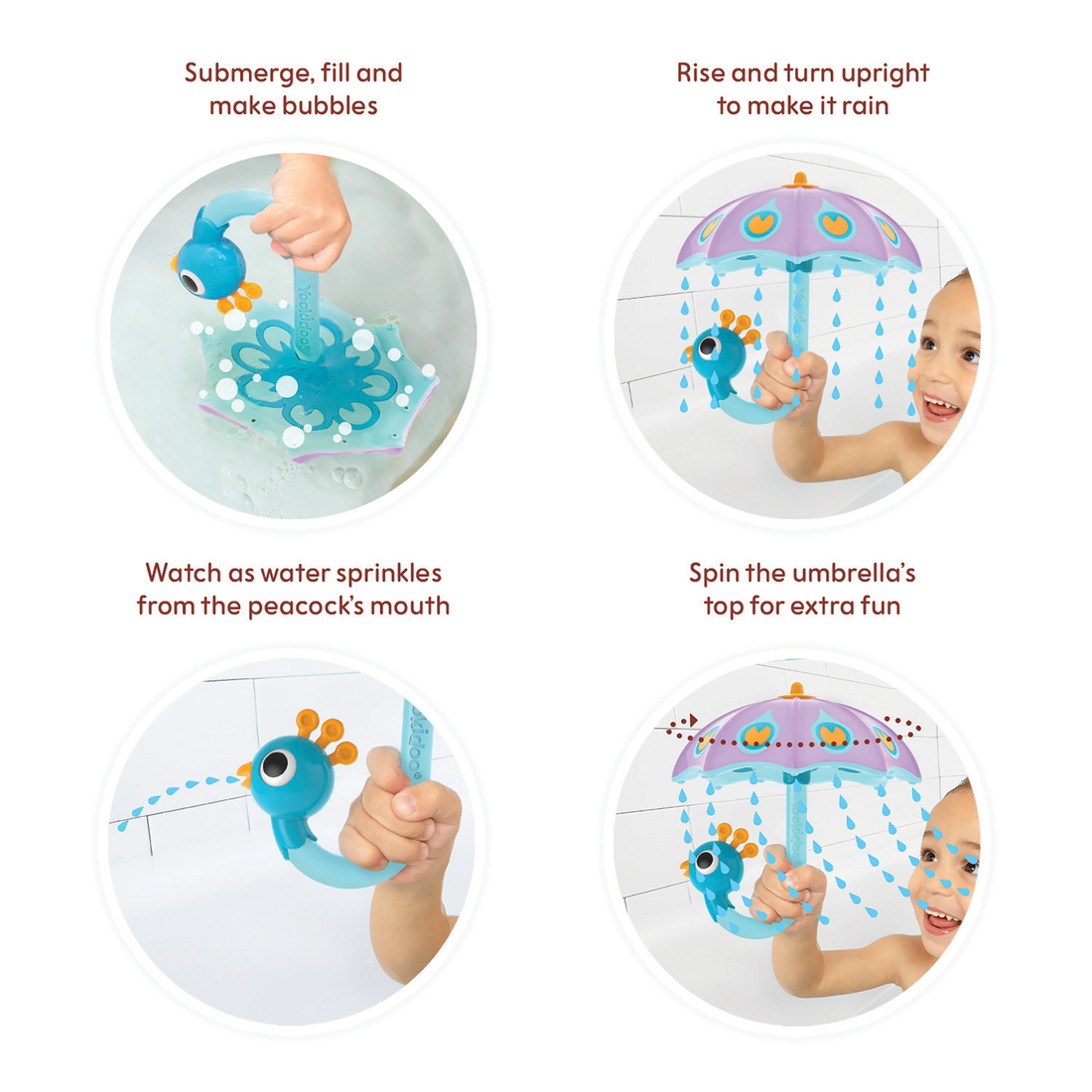 Fill N Rain Peacock Umbrella-Purple