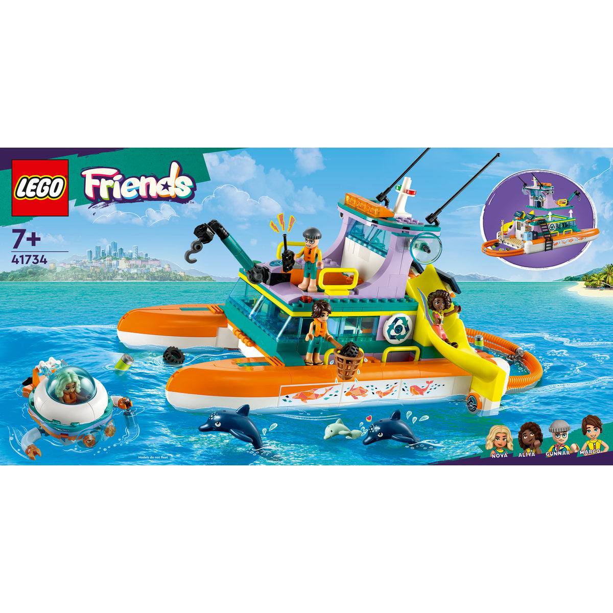 LEGO Friends Sea Rescue Boat Toy Playset 41734