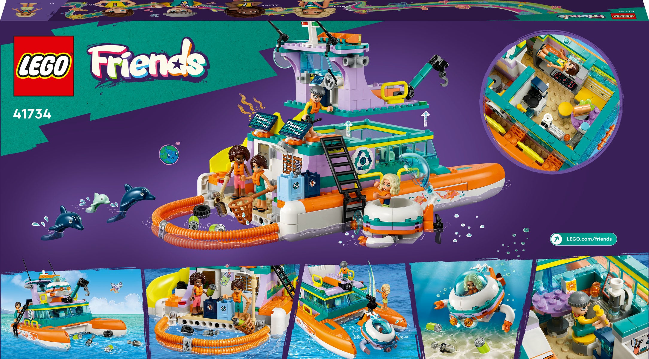 LEGO Friends Sea Rescue Boat Toy Playset 41734
