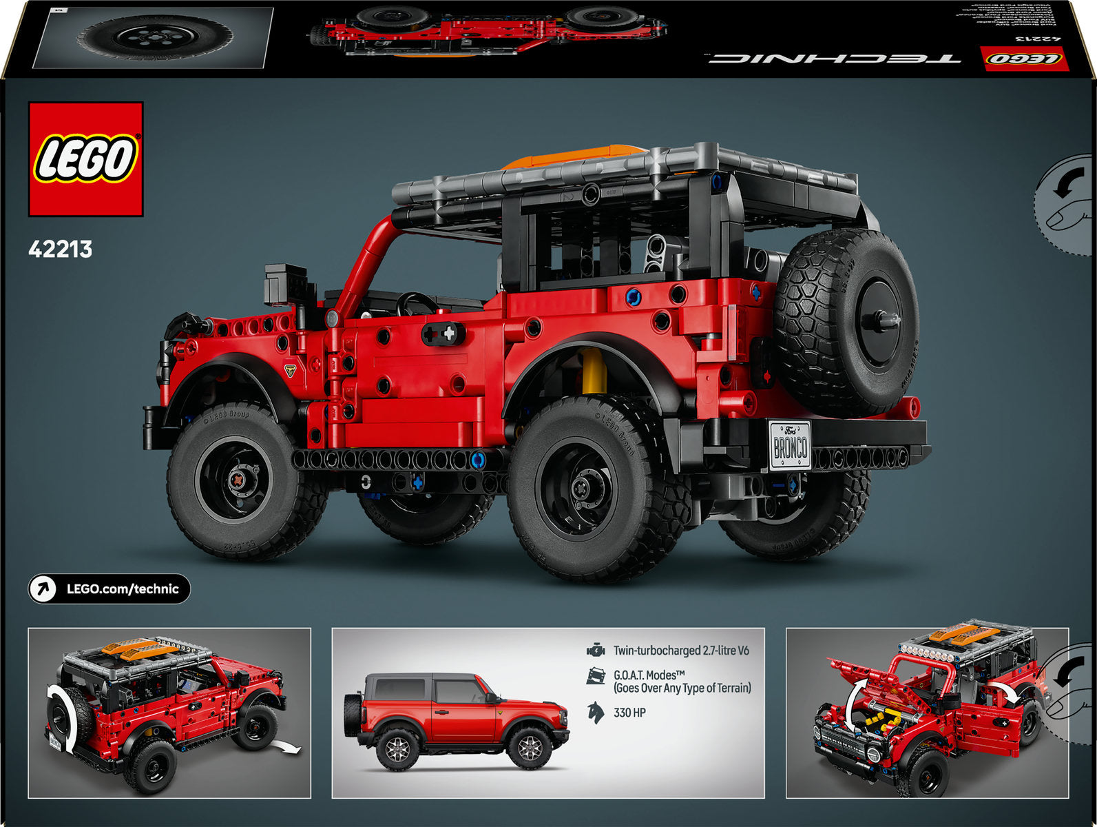 LEGO Technic Ford Bronco SUV Off Road Car Toy 42213