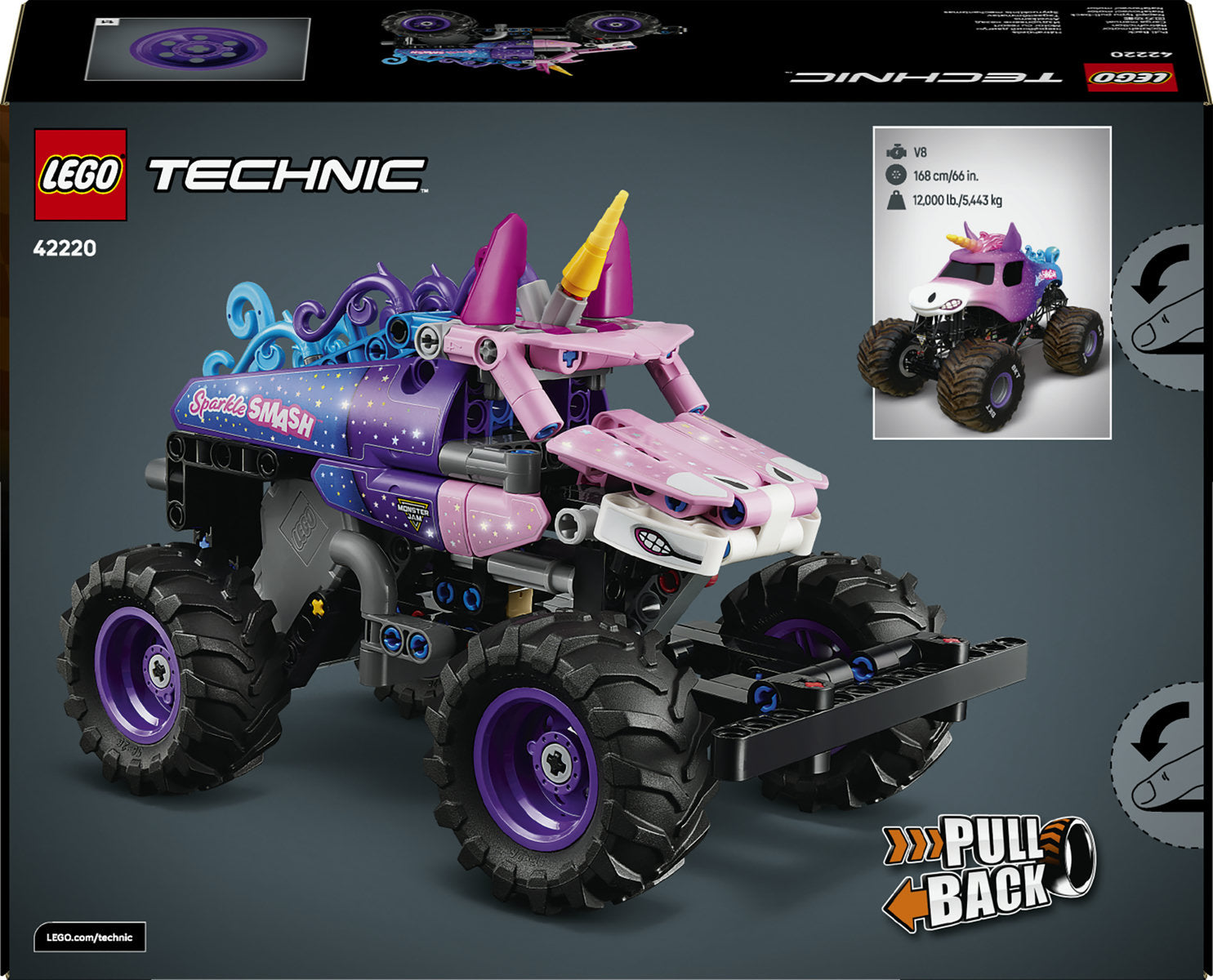 LEGO Technic Monster Jam Sparkle Smash Pull-Back Toy 42220