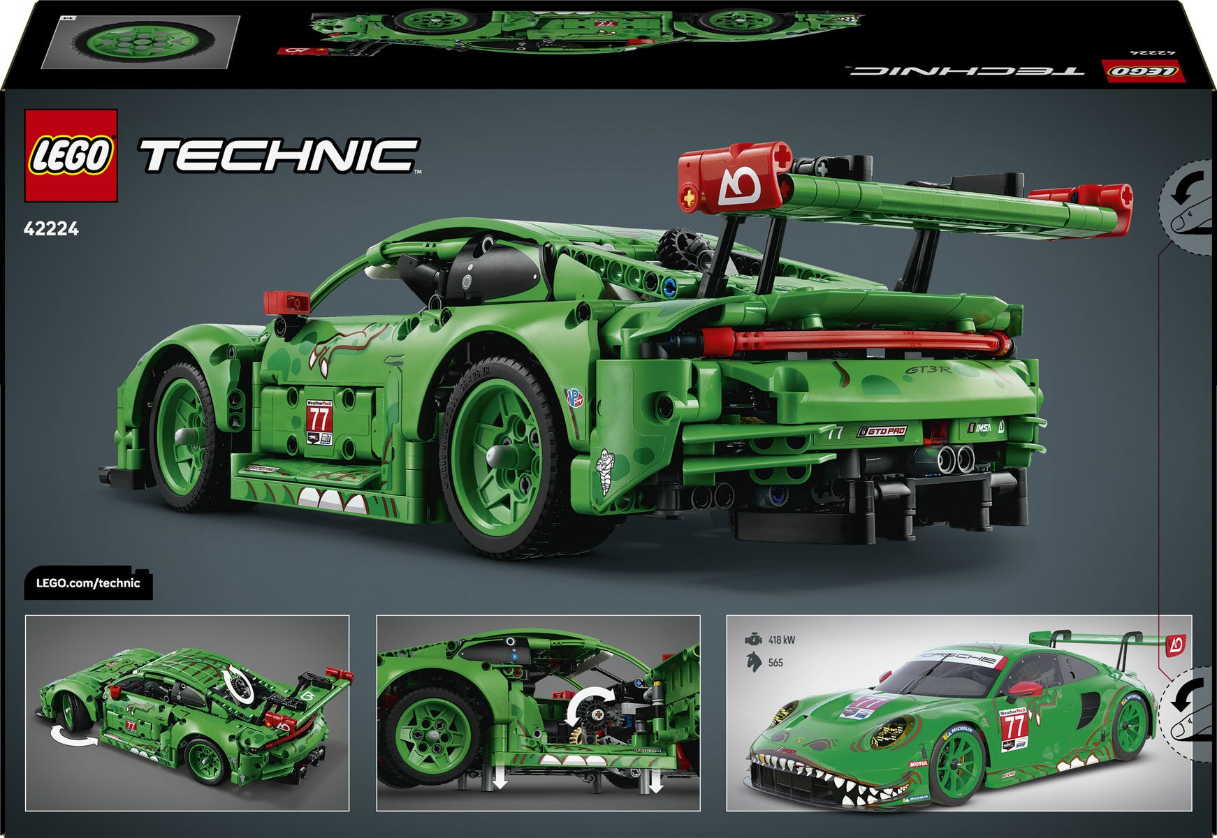 LEGO Technic Porsche 911 GT3 R REXY AO Racing Car 42224