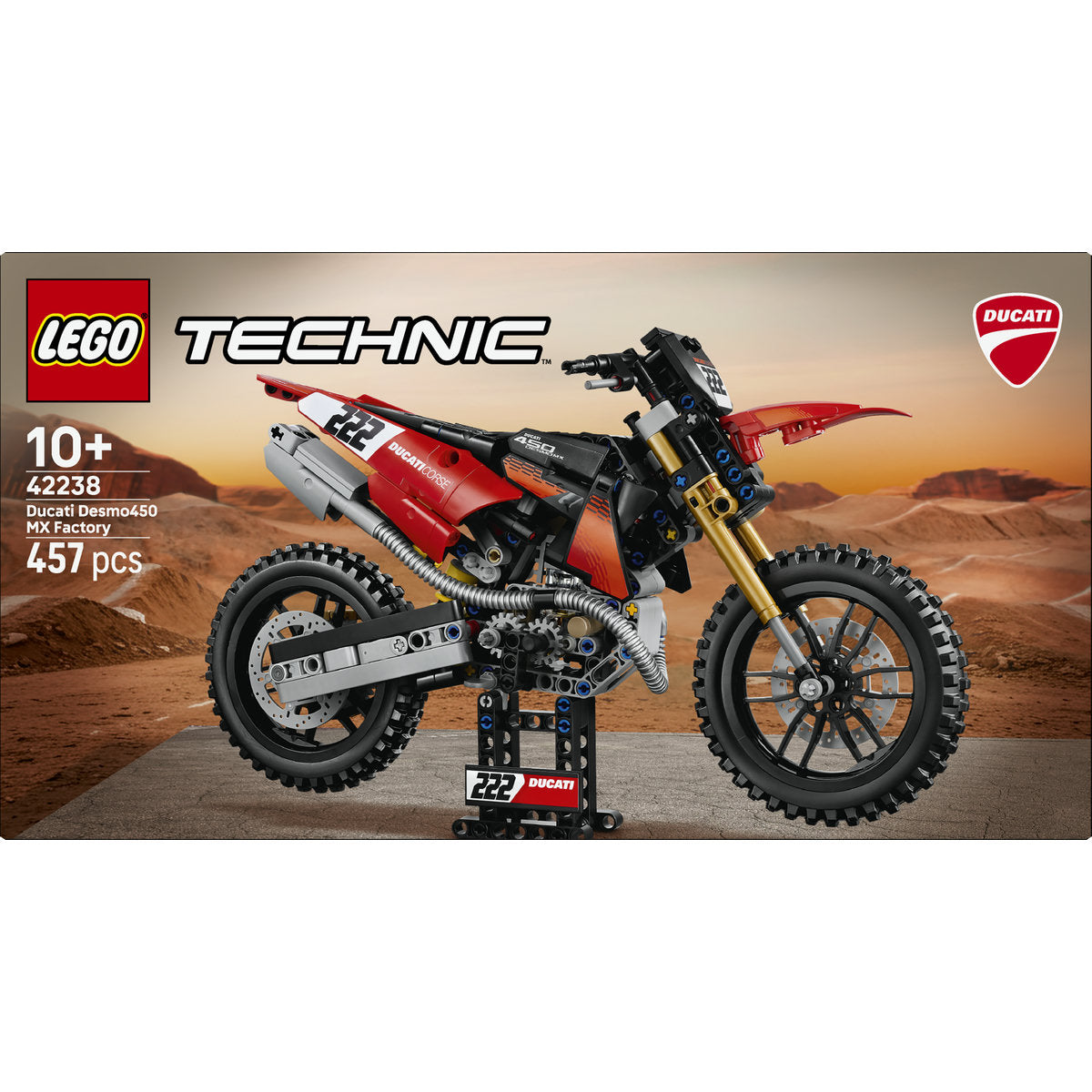 LEGO Technic Ducati Desmo450 MX Factory Motorcycle Building Set 42238