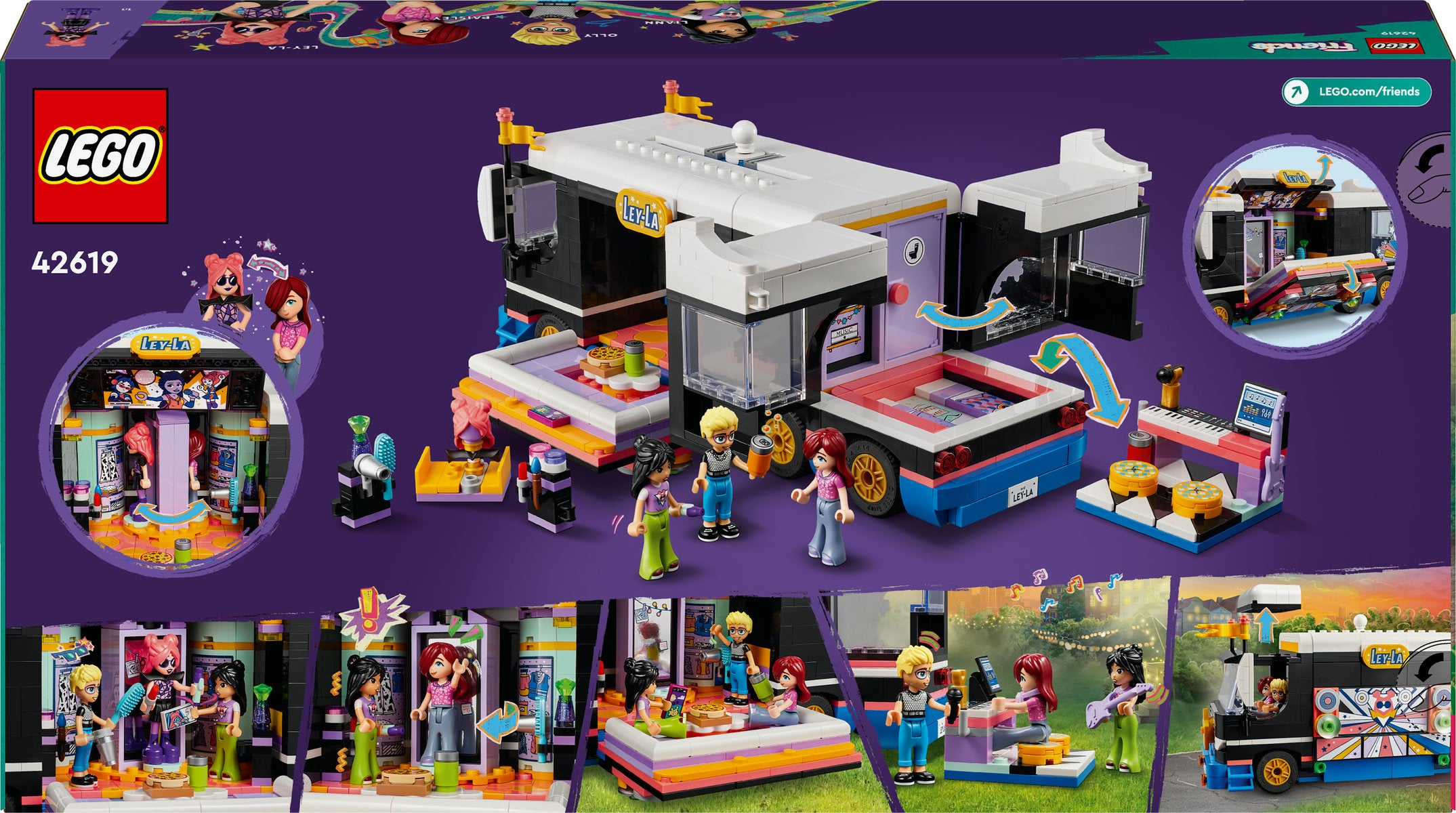 LEGO Friends Pop Star Music Tour Bus Toy Set 42619