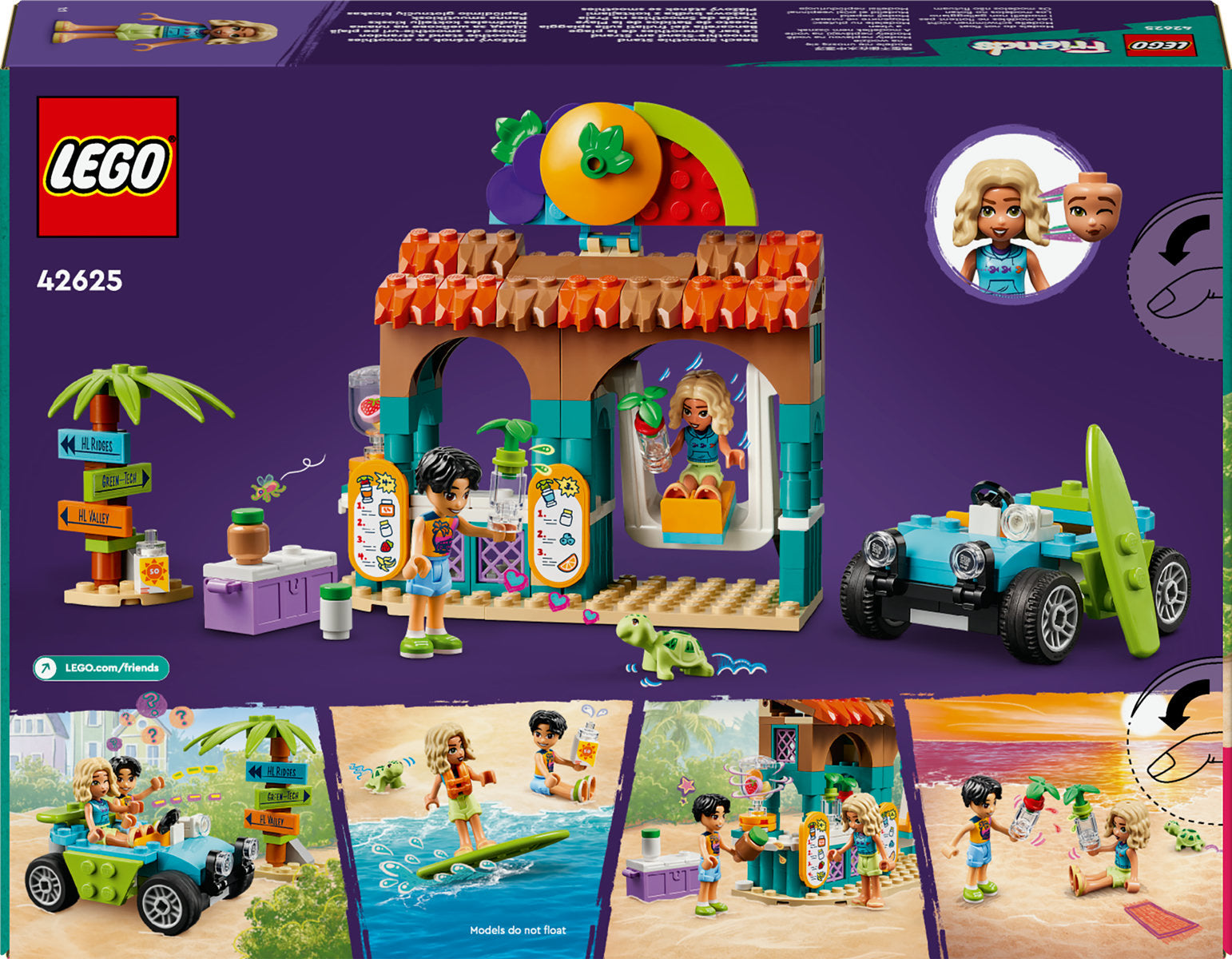 LEGO Friends Beach Smoothie Stand Food Toy Set 42625