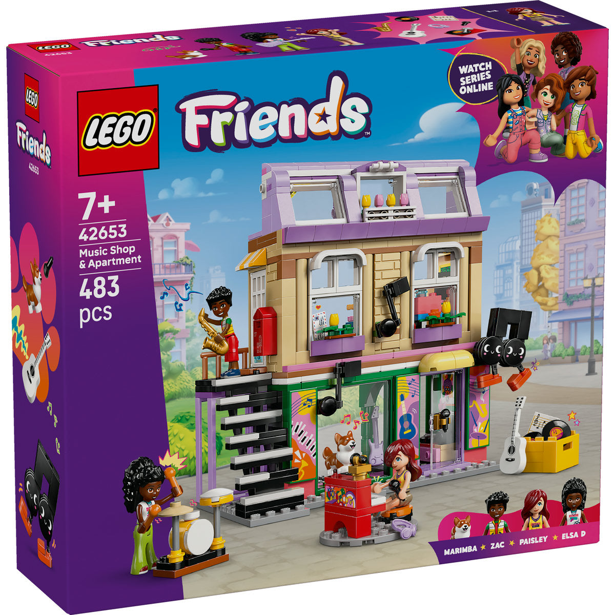 LEGO Friends Music Shop & Apartment Building Set Pretend-Play Toy 42653