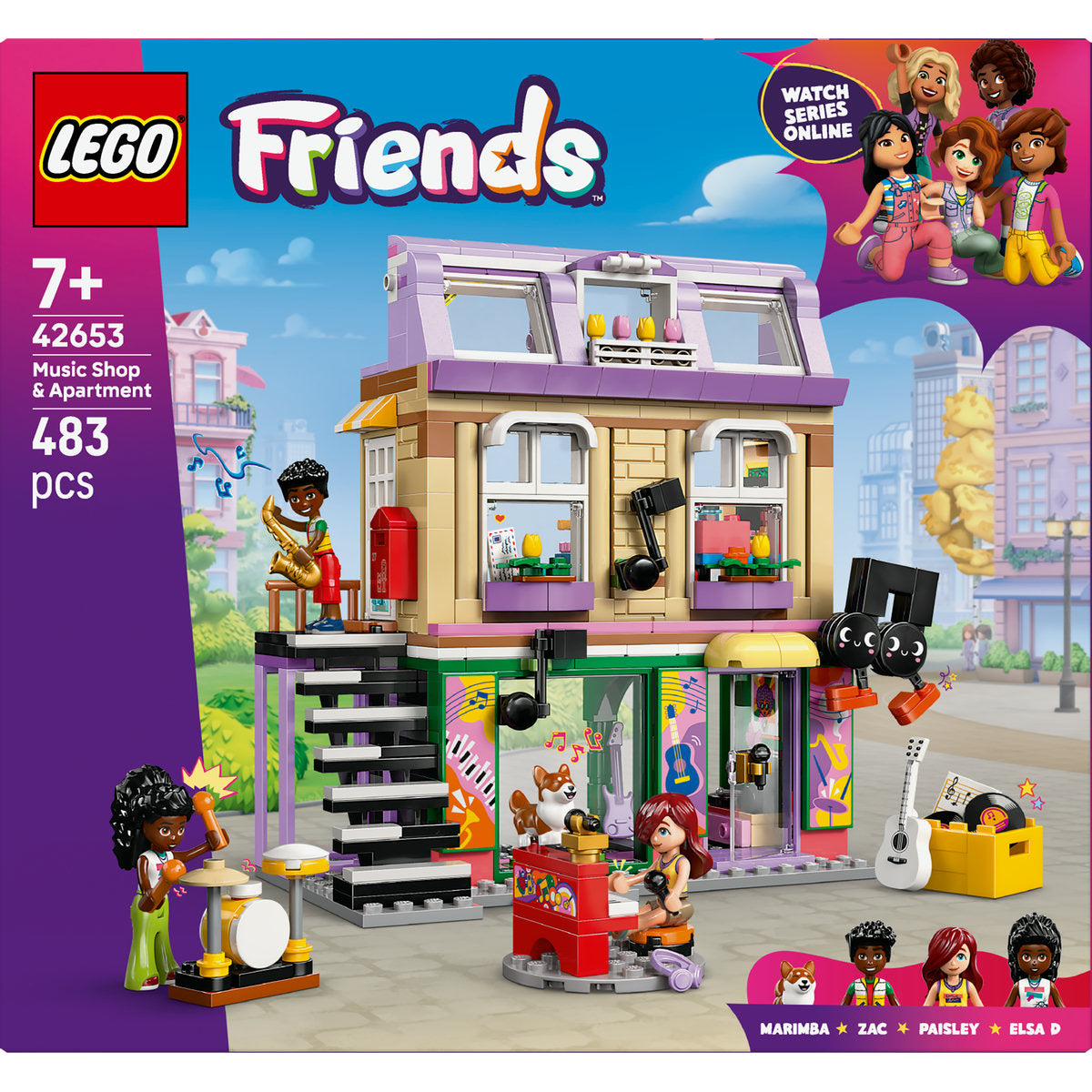 LEGO Friends Music Shop & Apartment Building Set Pretend-Play Toy 42653
