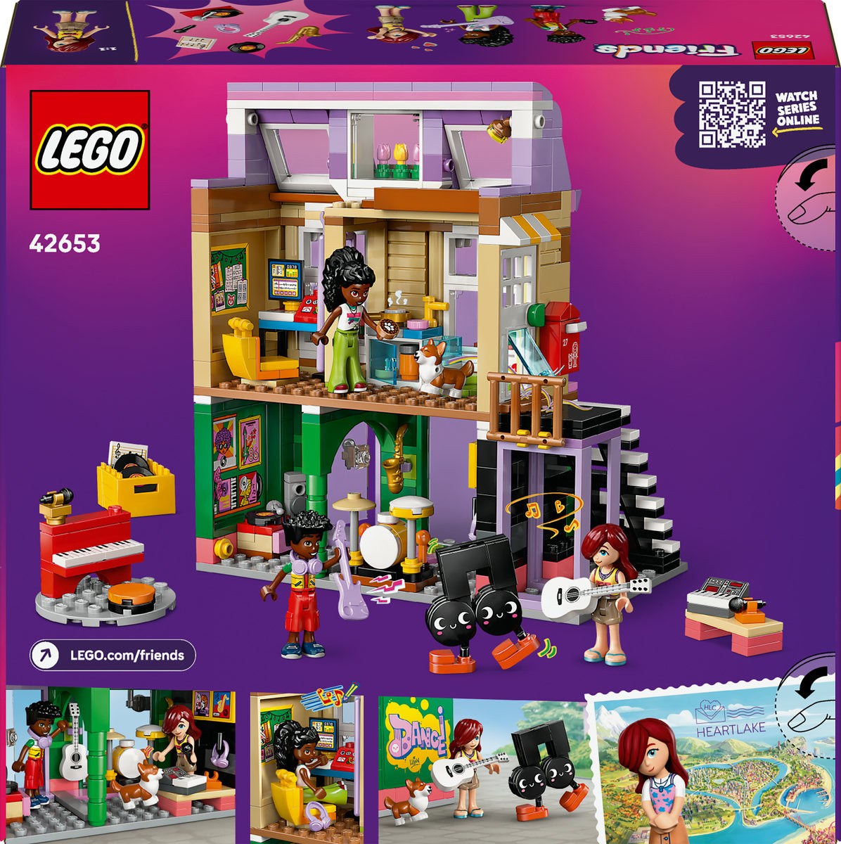 LEGO Friends Music Shop & Apartment Building Set Pretend-Play Toy 42653