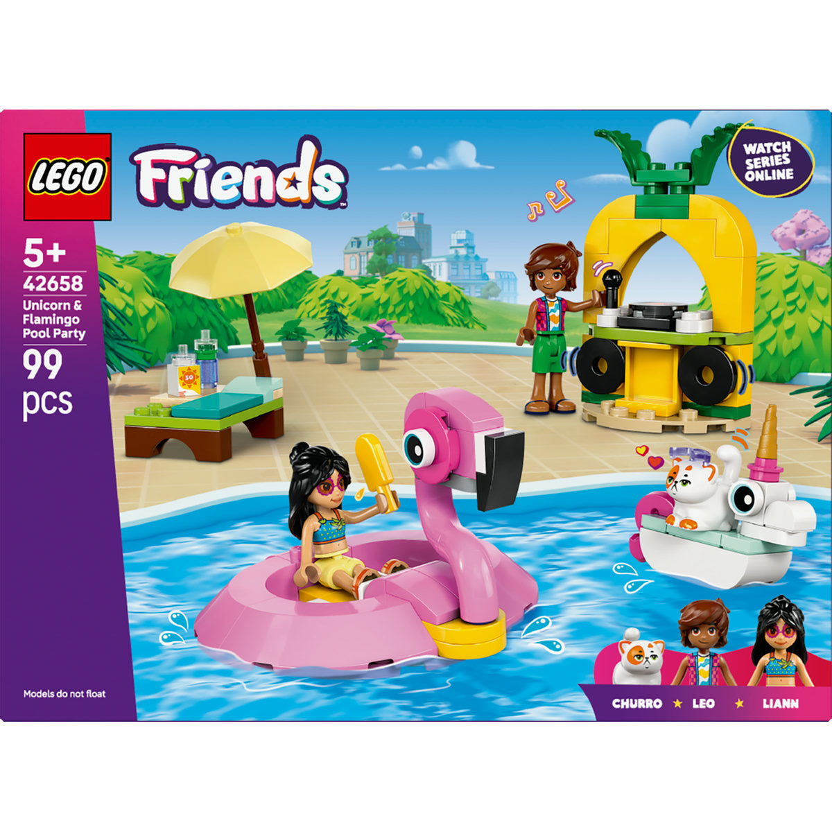 LEGO Friends Unicorn & Flamingo Pool Party Toy Building Set 42658