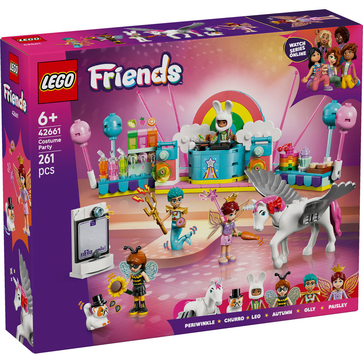 LEGO Friends Costume Party with Unicorn & Fairy Pretend-Play Building Kit 42661