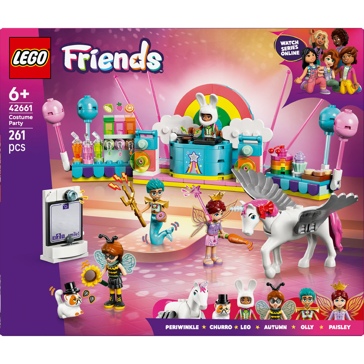 LEGO Friends Costume Party with Unicorn & Fairy Pretend-Play Building Kit 42661