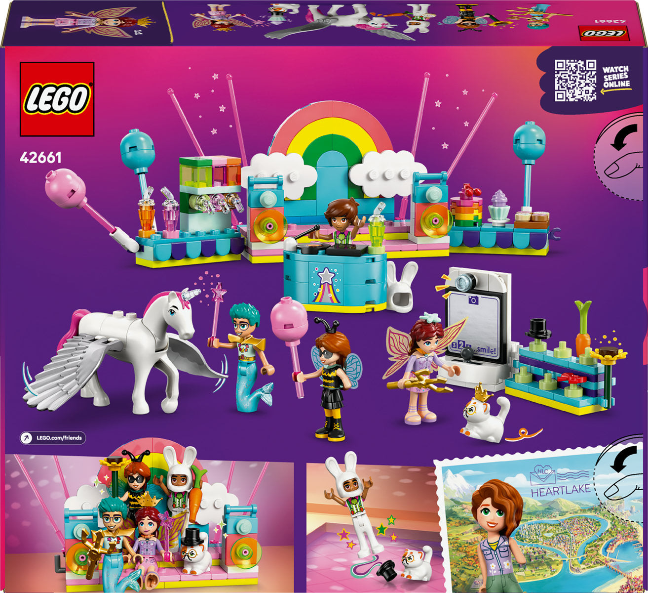 LEGO Friends Costume Party with Unicorn & Fairy Pretend-Play Building Kit 42661