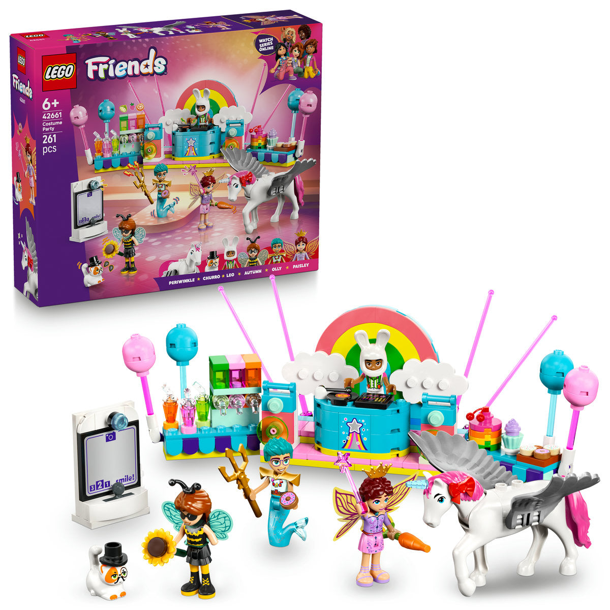 LEGO Friends Costume Party with Unicorn & Fairy Pretend-Play Building Kit 42661