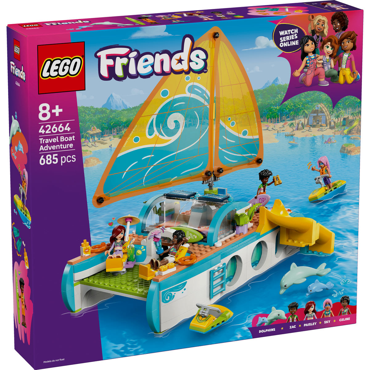 LEGO Friends Travel Boat Adventure Building Kit Role-Play Toy 42664