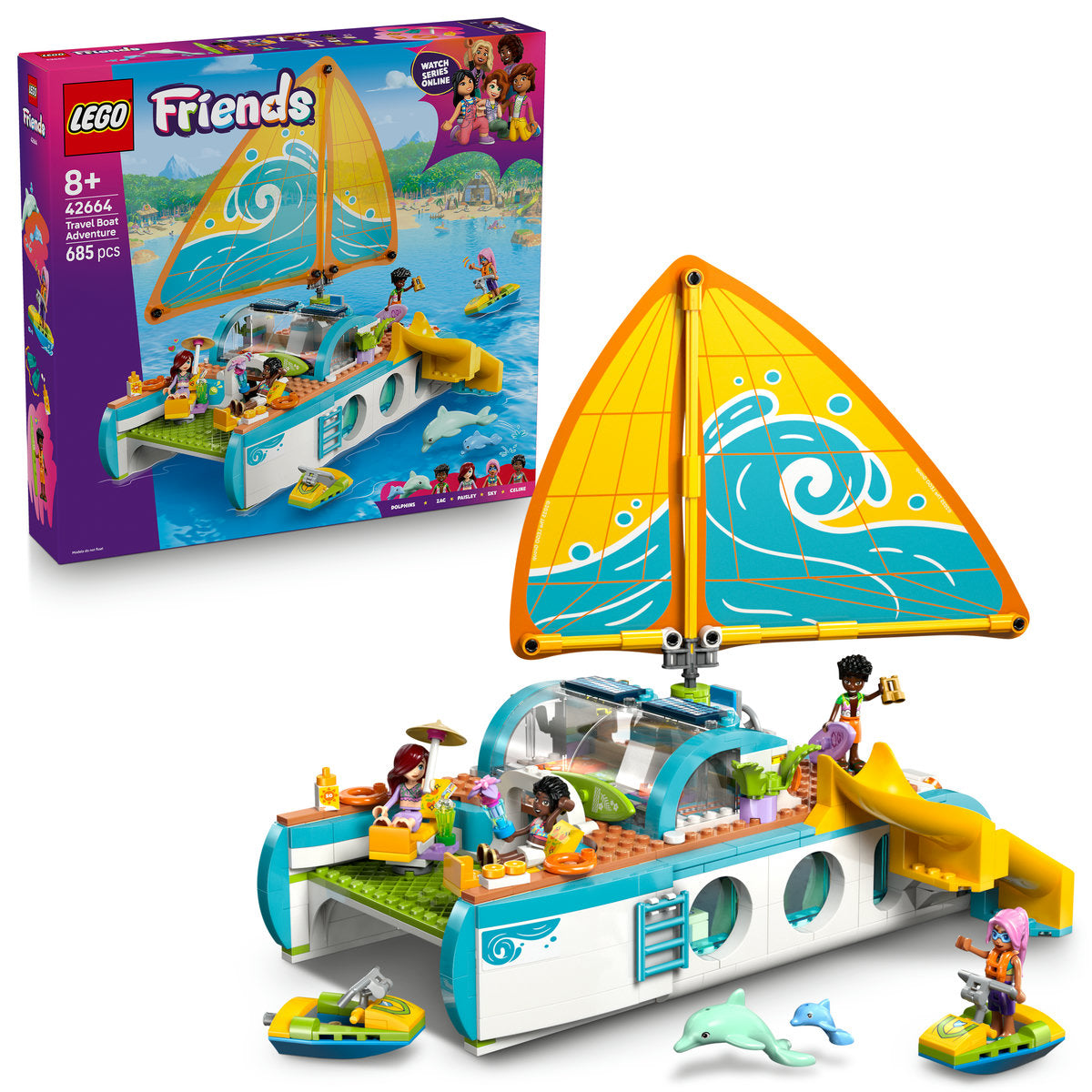 LEGO Friends Travel Boat Adventure Building Kit Role-Play Toy 42664