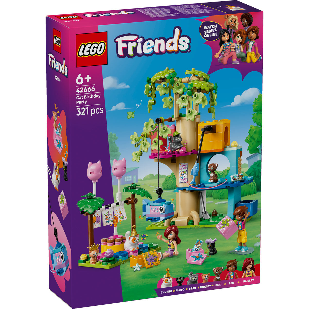 LEGO Friends Cat Birthday Party & Tree House Building Kit Toy 42666