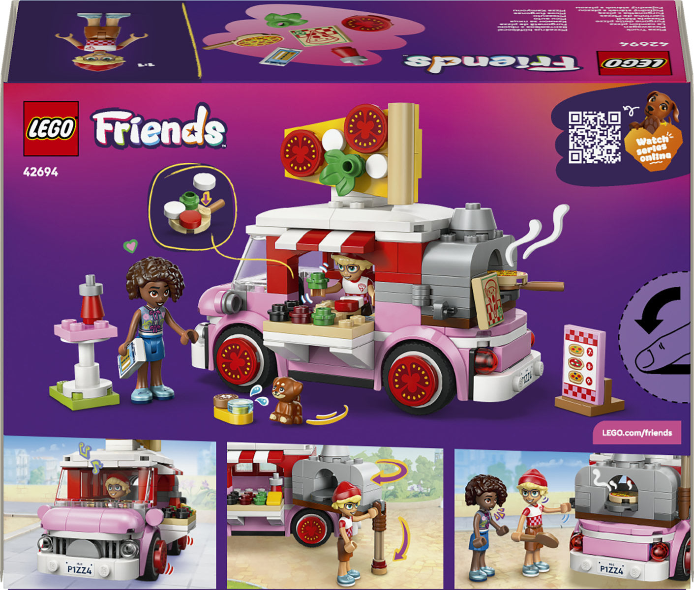 LEGO Friends Pizza Truck Play Food Building Set 42694