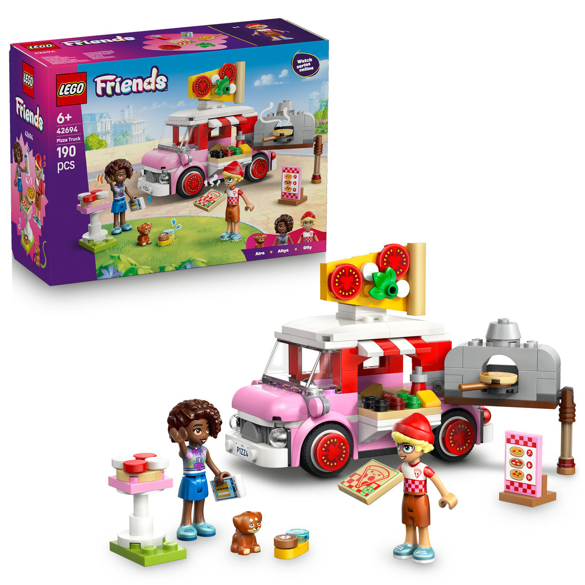 LEGO Friends Pizza Truck Play Food Building Set 42694