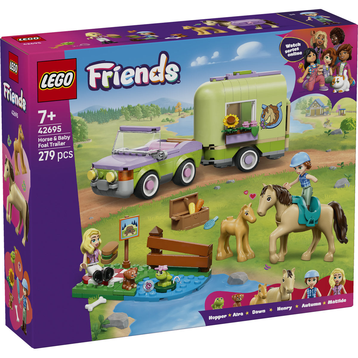 LEGO Friends Horse & Baby Foal Trailer Toy Set 42695