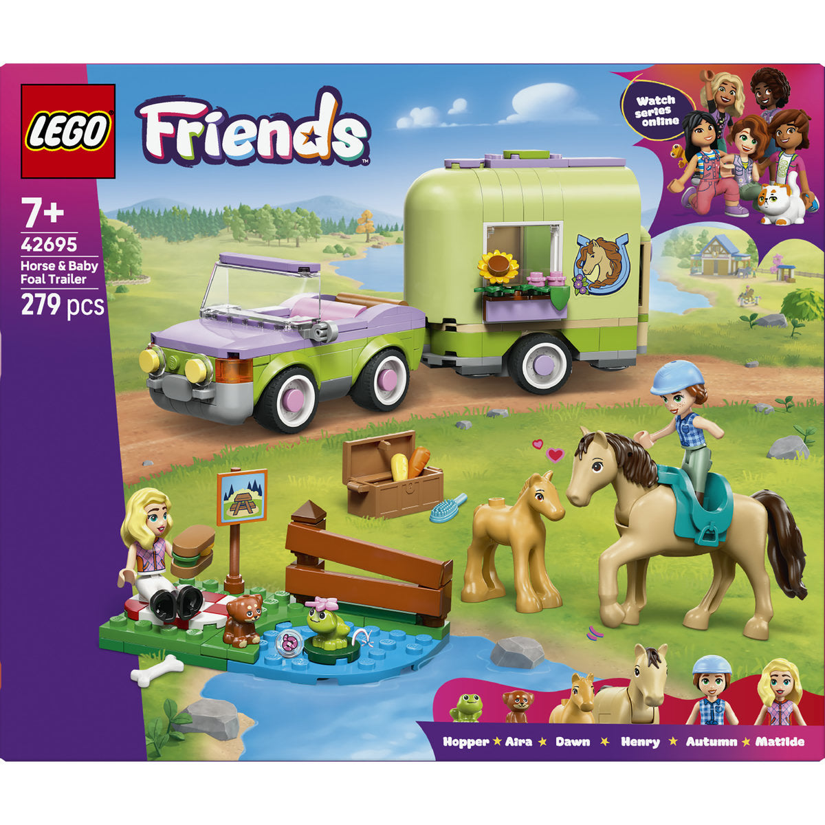 LEGO Friends Horse & Baby Foal Trailer Toy Set 42695